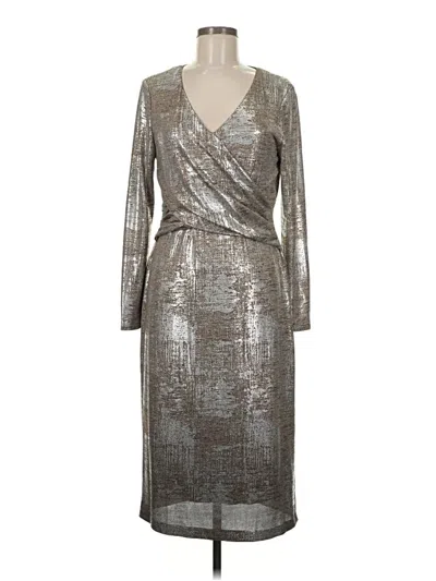 Pre-owned Connected Apparel Cocktail Dress In Silver
