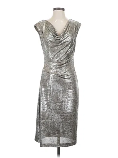 Pre-owned Connected Apparel Cocktail Dress In Silver