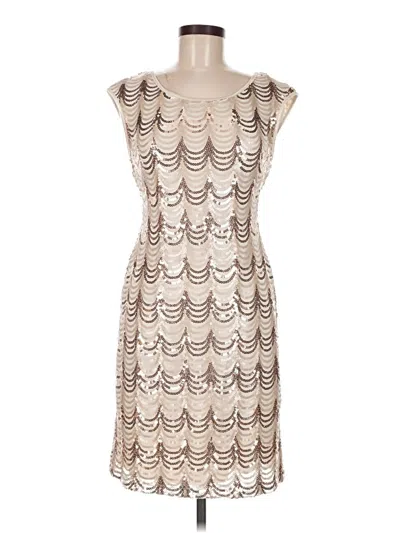 Pre-owned Connected Apparel Cocktail Dress In Tan