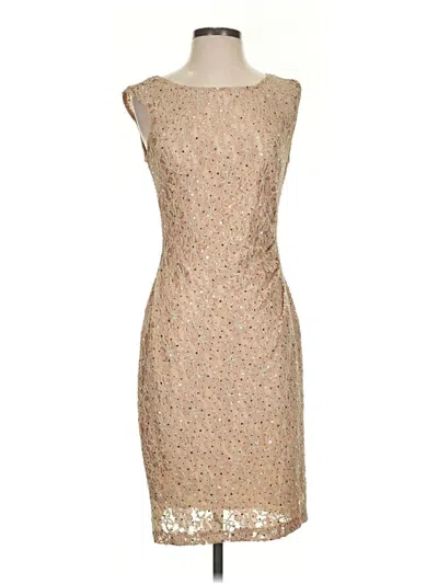 Pre-owned Connected Apparel Cocktail Dress In Tan