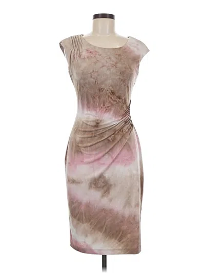 Pre-owned Connected Apparel Cocktail Dress In Tan