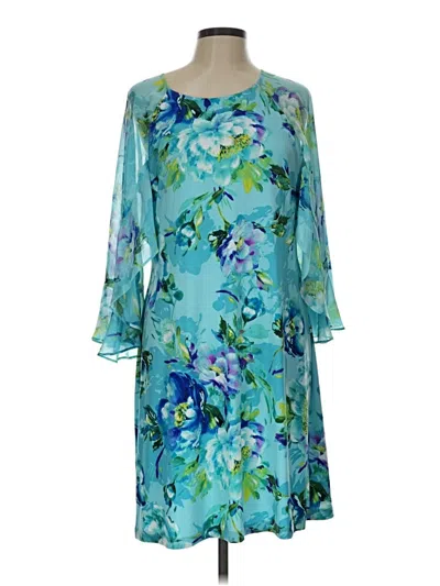 Pre-owned Connected Apparel Cocktail Dress In Teal