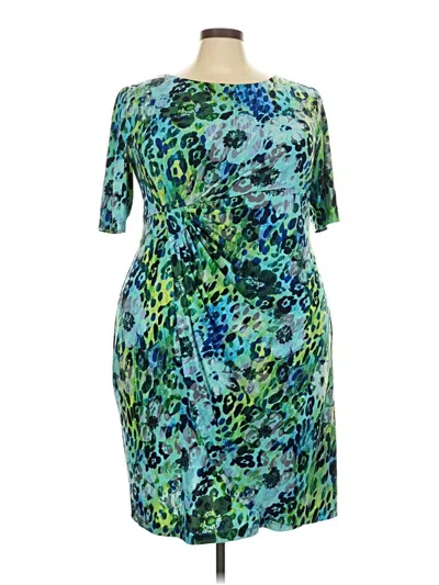 Pre-owned Connected Apparel Cocktail Dress In Teal
