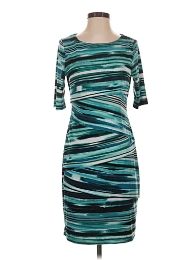 Pre-owned Connected Apparel Cocktail Dress In Teal