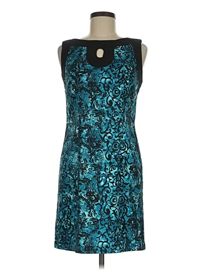Pre-owned Connected Apparel Cocktail Dress In Teal