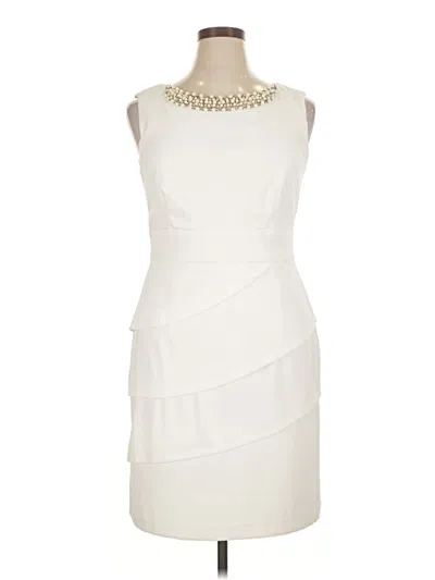 Pre-owned Connected Apparel Cocktail Dress In White