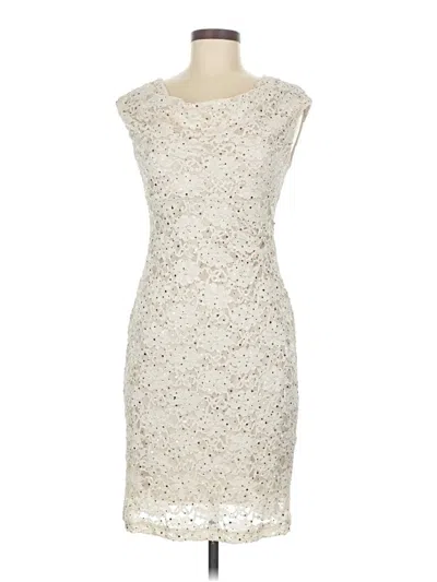 Pre-owned Connected Apparel Cocktail Dress In White