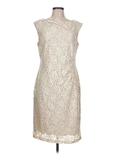 Pre-owned Connected Apparel Cocktail Dress In White