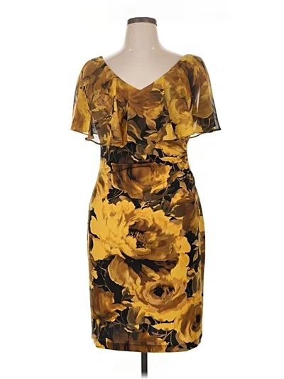 Pre-owned Connected Apparel Cocktail Dress In Yellow