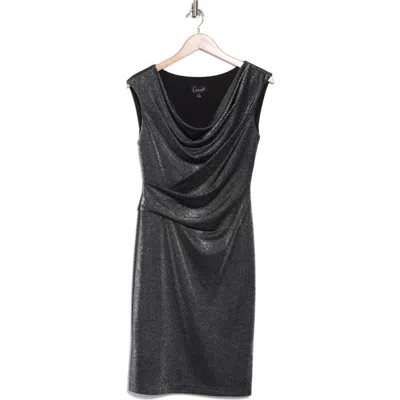 Connected Apparel Cowl Neck Foiled Dress