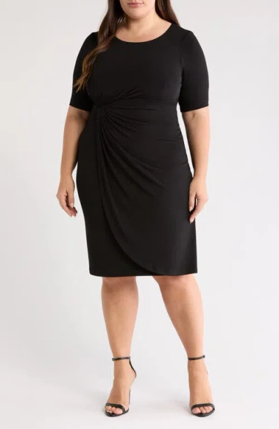 Connected Apparel Faux Wrap Dress
