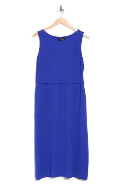 Connected Apparel Fit-and-flare Sleeveless Dress In Blue