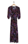 Connected Apparel Floral Faux Wrap Maxi Dress