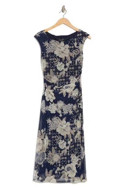 Connected Apparel Floral Mesh Midi Dress