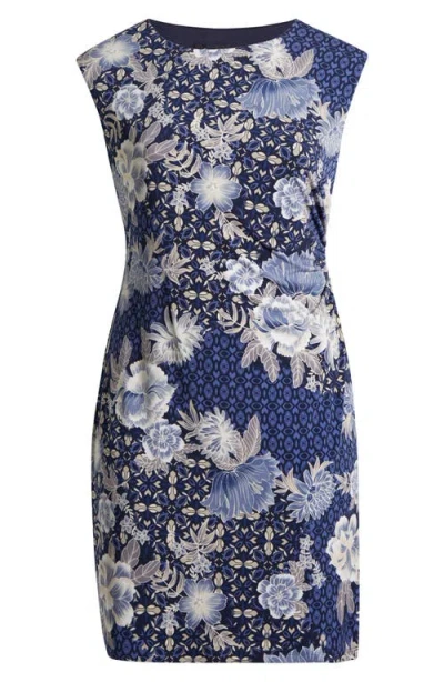 Connected Apparel Floral Sleeveless Side Panel Dress