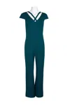 Connected Apparel Formal Crepe Jumpsuit In Blue