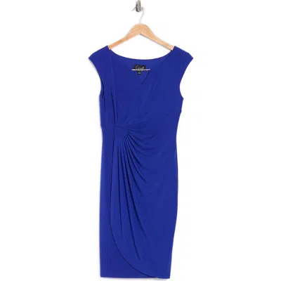 Connected Apparel Ity Trim Detail Sheath Dress In Blue