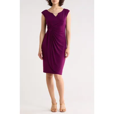 Connected Apparel Ity Trim Detail Sheath Dress In Purple