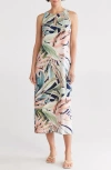 Connected Apparel Keyhole Sleeveless Maxi Dress In Navy