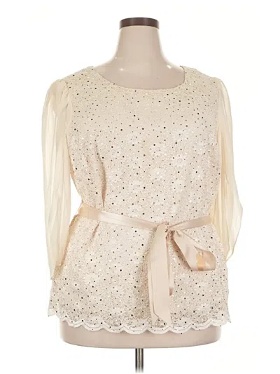 Pre-owned Connected Apparel Long Sleeve Blouse In White