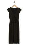 Connected Apparel Lurex Mesh Midi Dress In Black