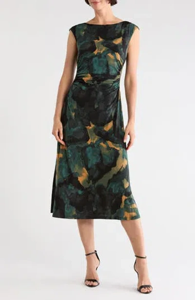 Connected Apparel Mesh Midi Dress In Multi