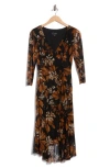 Connected Apparel Mesh Wrap Style Dress In Multi