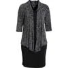 Connected Apparel Mock Jacket Dress In Black