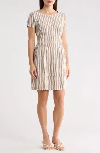 Connected Apparel Novelty Knit Dress In White