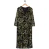 Connected Apparel Paisley Mesh Faux Wrap Midi Dress In Green