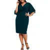 Connected Apparel Plus Womens Faux Wrap Mini Cocktail And Party Dress In Green