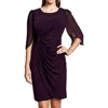 Connected Apparel Plus Womens Gathered Sheath Cocktail And Party Dress In Purple