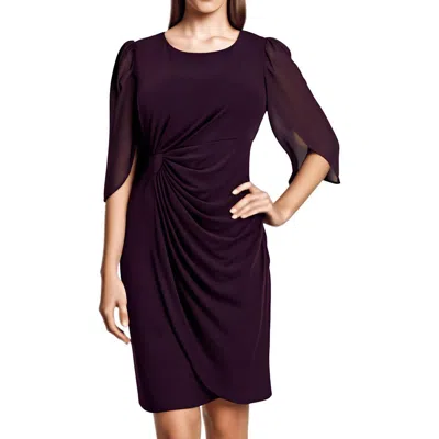 Connected Apparel Plus Womens Gathered Sheath Cocktail And Party Dress In Purple