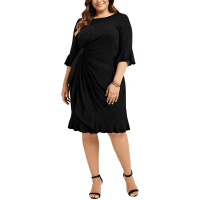 Connected Apparel Plus Womens Matte Jersey Cocktail And Party Dress