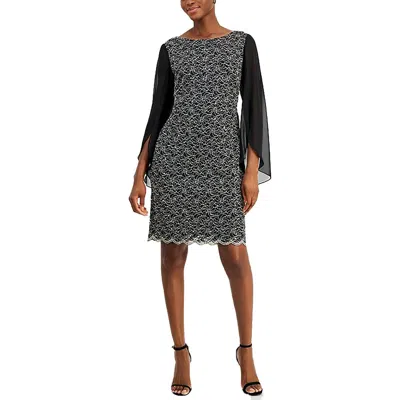 Connected Apparel Plus Womens Metallic Sheath Cocktail And Party Dress In Gold