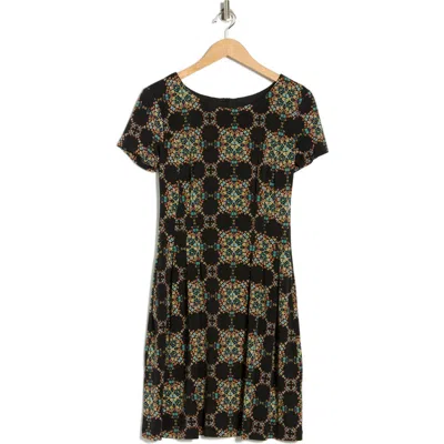Connected Apparel Print T-shirt Dress In Multi