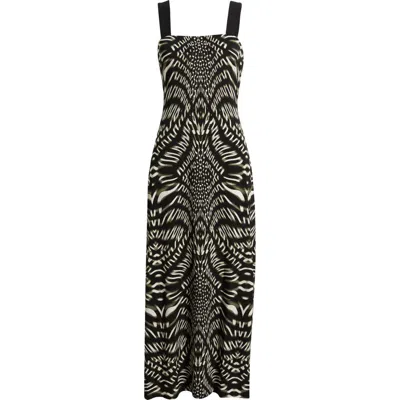 Connected Apparel Printed Maxi Dress In Green