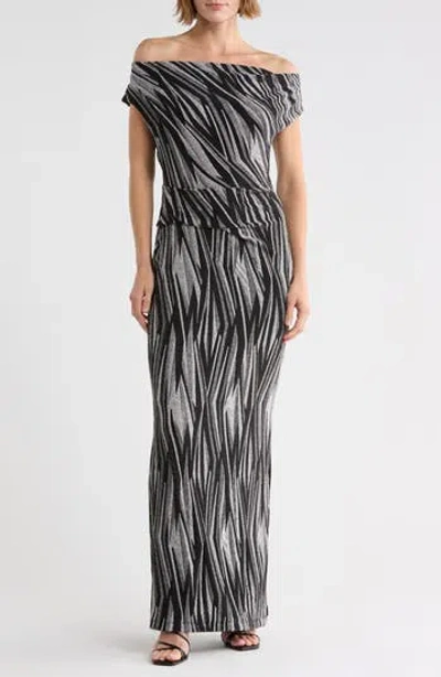 Connected Apparel Printed Maxi Dress In Multi