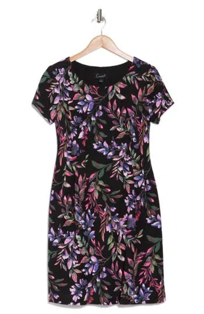 Connected Apparel Short Sleeve Dress In Cherry