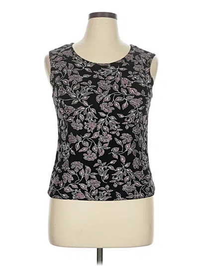 Pre-owned Connected Apparel Sleeveless Top Black Scoop Neck Tops