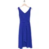 Connected Apparel Tie Belt Faux Wrap High-low Dress