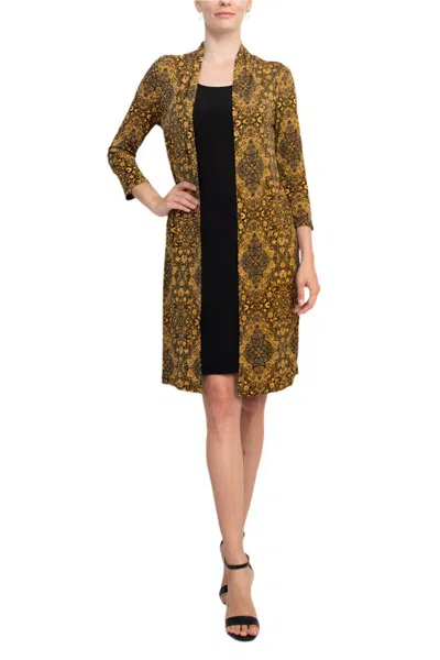 Connected Apparel Trt70975m1 Fitted Short Long Sleeve Jacket Dress In Multi