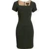 Connected Apparel Tulip Sleeve Sheath Dress In Black