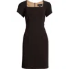 Connected Apparel Tulip Sleeve Sheath Dress In Black
