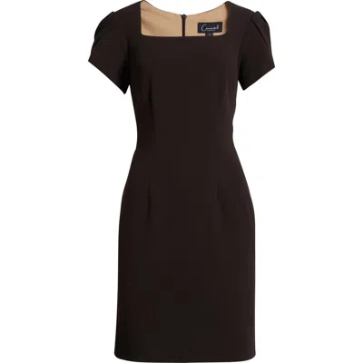 Connected Apparel Tulip Sleeve Sheath Dress In Black