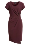 Connected Apparel Twist Detail Asymmetric Hem Dress