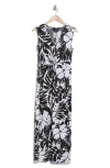 Connected Apparel Twist Front Maxi Dress In Black