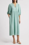 Connected Apparel Trm54766 Short Cocktail Puff Sleeve Midi Maxi Dress In Seafoam