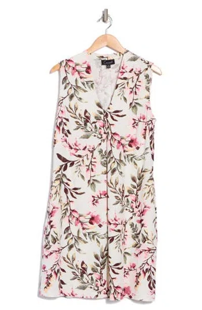 Connected Apparel V-neck Shift Dress In Dusty Rose