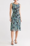 Connected Apparel Vertical Seam Mesh Midi Dress In Seafoam